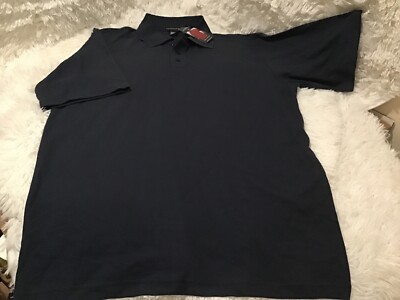 New Knightsbridge Pocket Polo Shirt Blue Med Short Sleeve Men's 3-Button Cotton