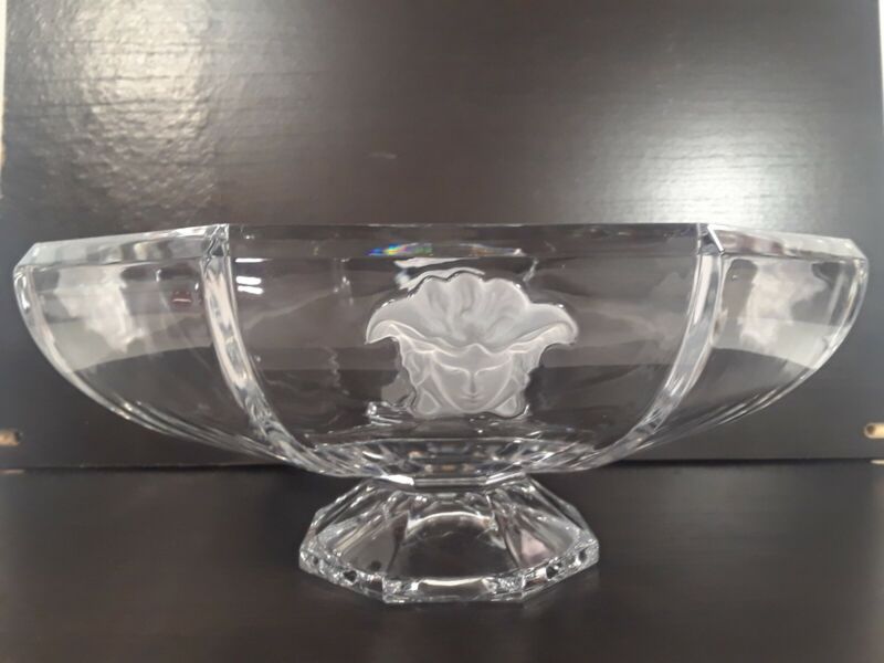  rosenthal Versace Crystal  Medusa 12"  Pedestal Bowl 