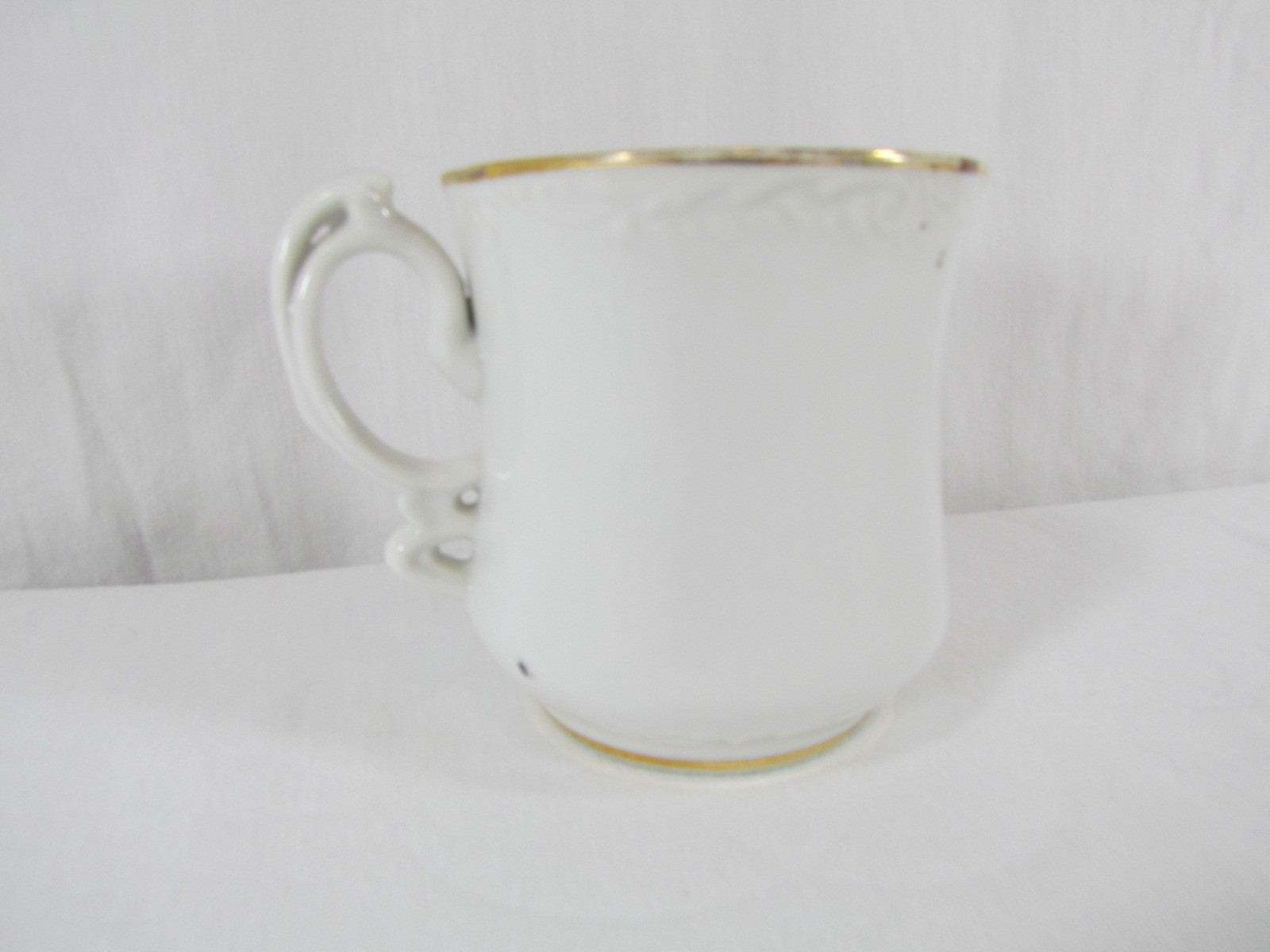 Vintage Mustache Cup Sailing Ship Full Sails Gold Trim Facial Hair Nautical Mug