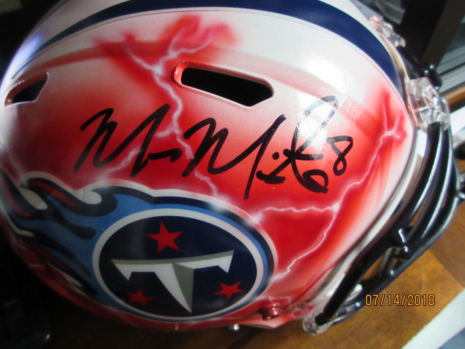 MARCUS MARIOTA Autographed TENNESSEE TITANS Custom Replica Helmet Beckett Cert