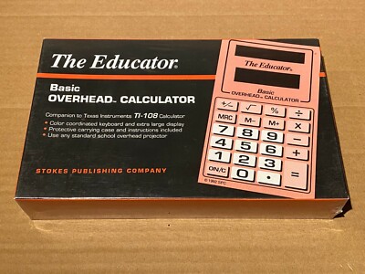 NEW Vintage Stokes The Educator Basic No. 203 Overhead Glass Calculator