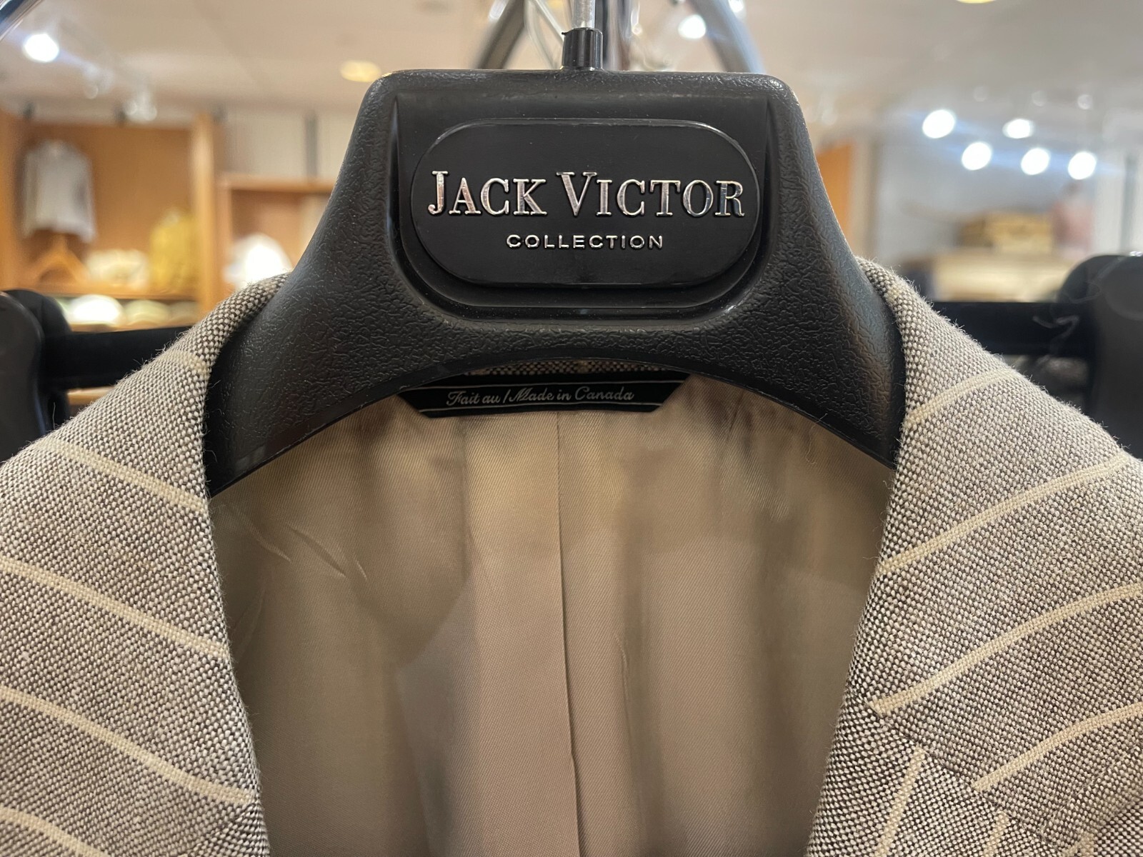 Pre-owned Jack Victor Men's Single Breasted Sport Coat In Gray Striped, Regular Fit