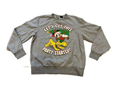 Disney Mickey Mouse Christmas Sweatshirt Lets Get This Party Started Adult Large