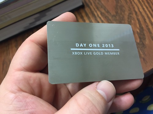 Xbox Live Day One 2013 Membership Metal Card First Day Issued Card Only