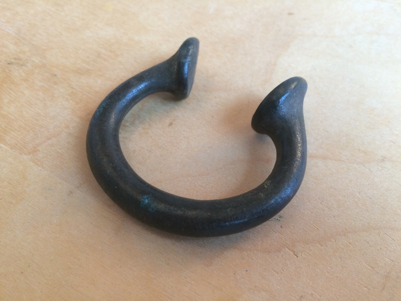 Antique 18th Century Americas Bronze Manilla African Slave Trade Bracelet Money