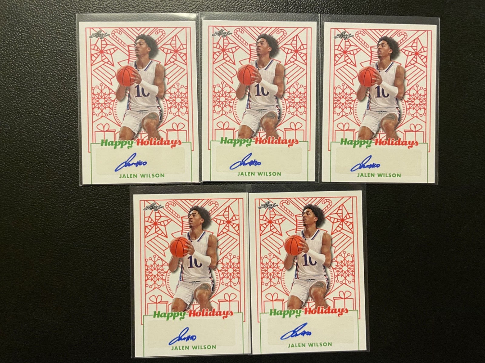 2023 Leaf Happy Holidays Jalen Wilson Auto Autograph RC Rookie Lot Of 5 #17