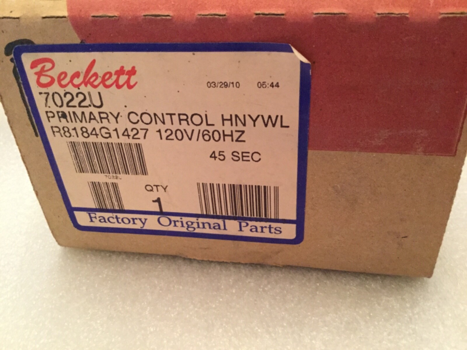 1 NEW Honeywell Oil Burner Primary Control - Beckett R8184 G1427 -45 Second HVAC