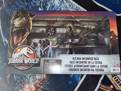 Jurassic Park 3.75 inch Kitchen Encounter Tim & Lex Murphy & Velociraptor Mattel