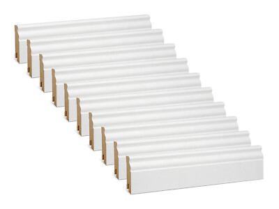 Hamburger Leiste Berliner Profil Sockelleiste ECO – Weiß folierte MDF Fußleiste