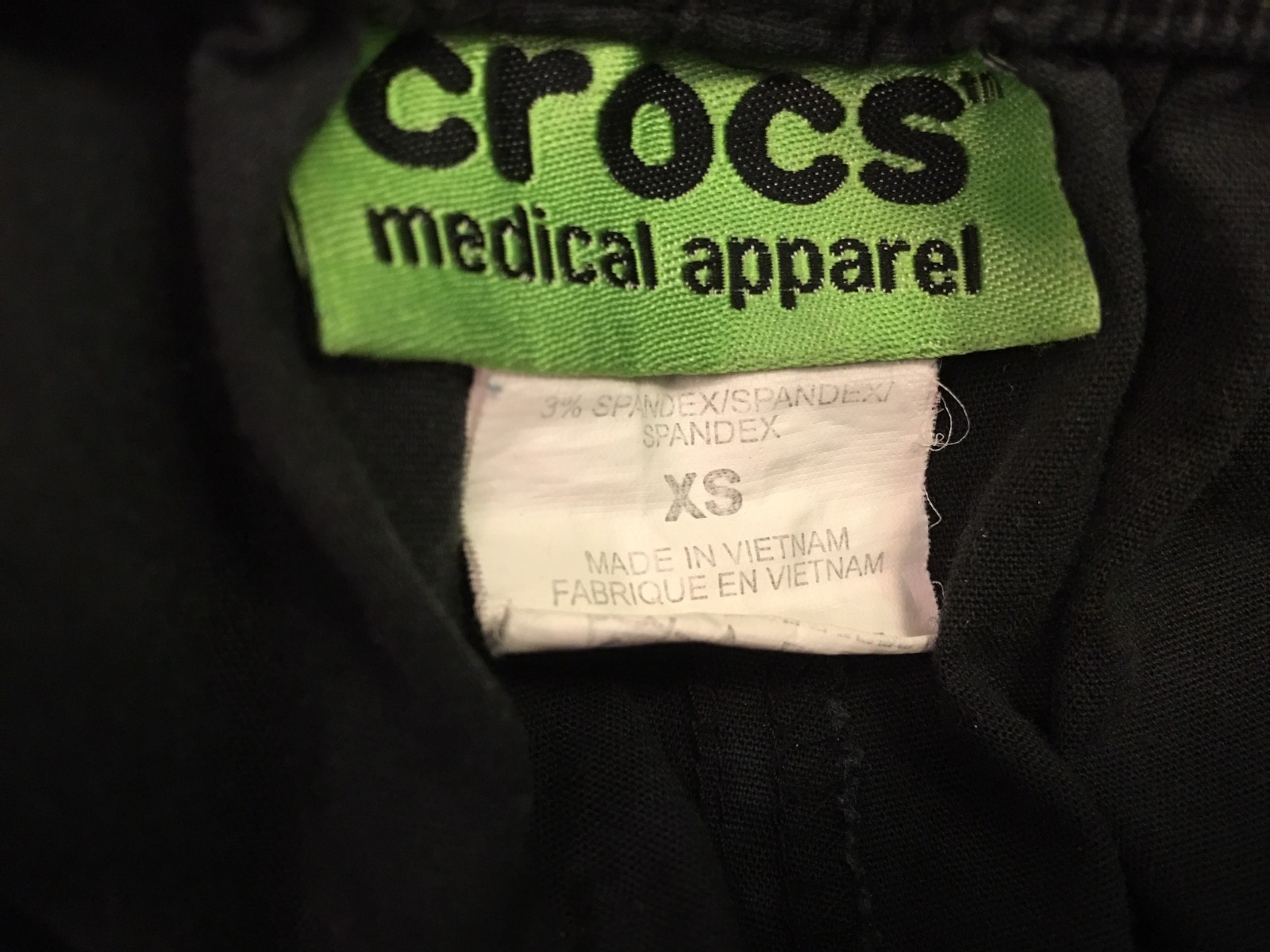 Crocs Medical Apparel Scrubs Pants Bottoms Size XS Black Green Drawstring