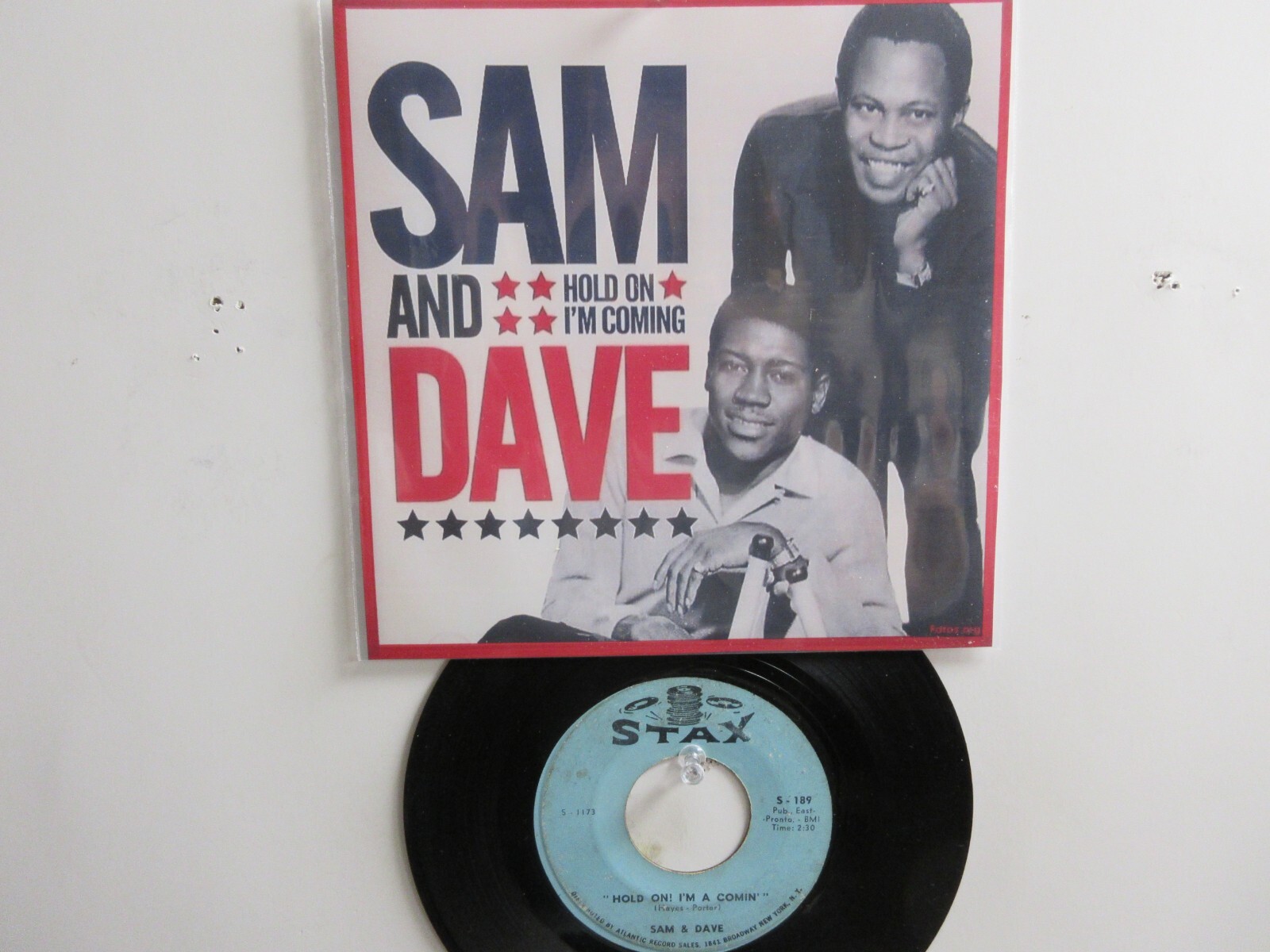 💥' SAM & DAVE ' HIT 45 + PICTURE [ HOLD ON I'M COMING