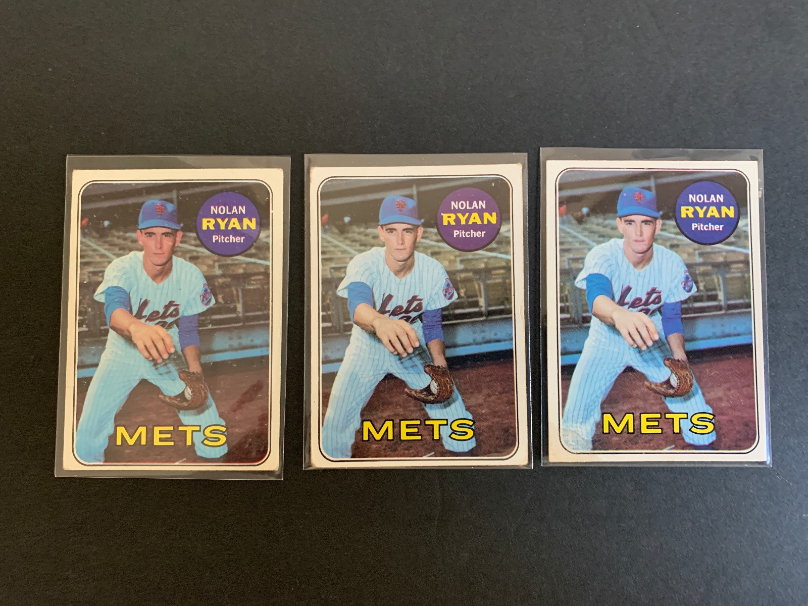 1969 Topps Baseball High Number # 533 Nolan Ryan 3 Card Lot