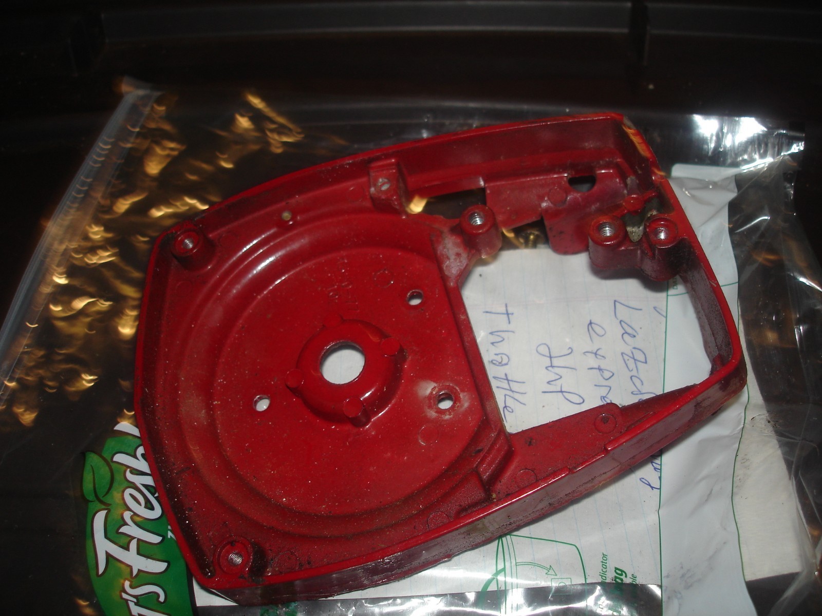 Strikemaster lazer mag express 2hp Throttle link and air shroud ice auger part