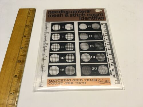 Vintage Needlepointers’ Mesh & Stitch Count Identifier Ellly USA 1972