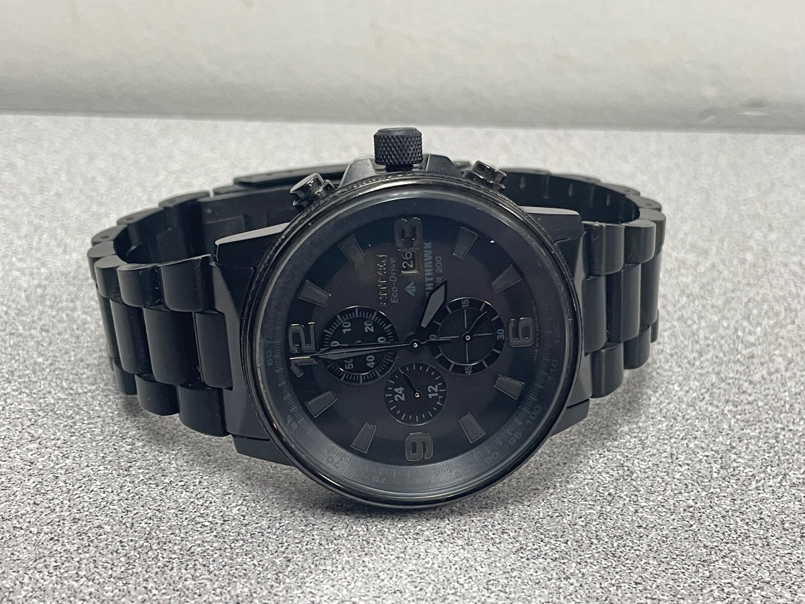 Mint Citizen Nighthawk WR200 Eco-Drive Black Steel Mint Citizen Nighthawk WR200 Eco-Drive Black Steel