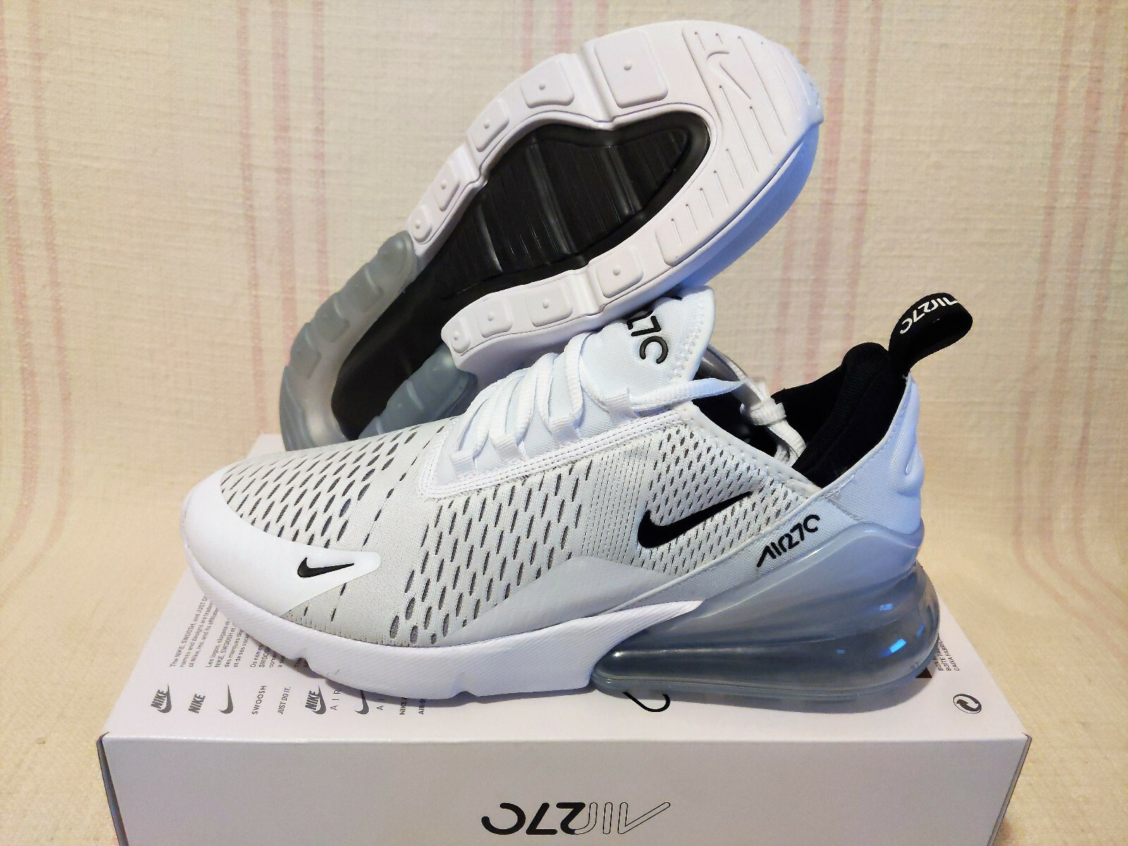 Nike Air Max 270 White Black Ice AM270 AH8050 100 Men Shoe Nike Air Max 270 White Black Ice AM270 AH8050 100 Men Shoe