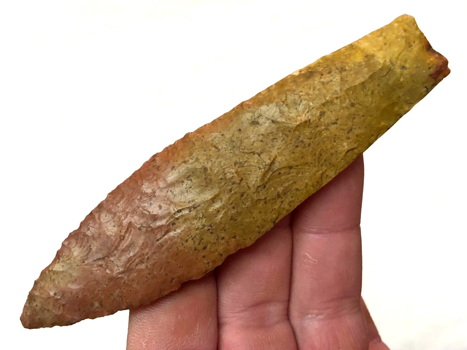 EXCEPTIONAL PALEO AGATE BASIN CEDAR CO., MO. AUTHENTIC ARROWHEAD ARTIFACT LM3