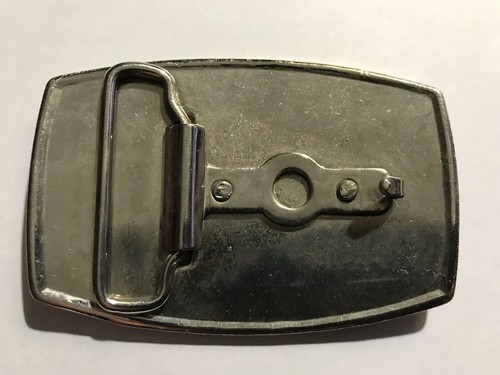 Vintage 1970's Budweiser Lager Beer Bottle Label Metal Silver Tone Belt Buckle