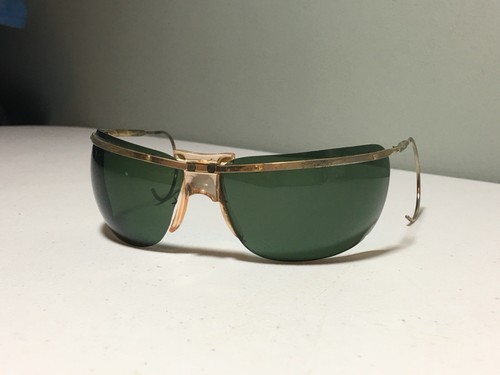 Vtg Pilot Flight Wrap Around Shield Sunglasses Sol Amor Renauld Rare Johnny Depp