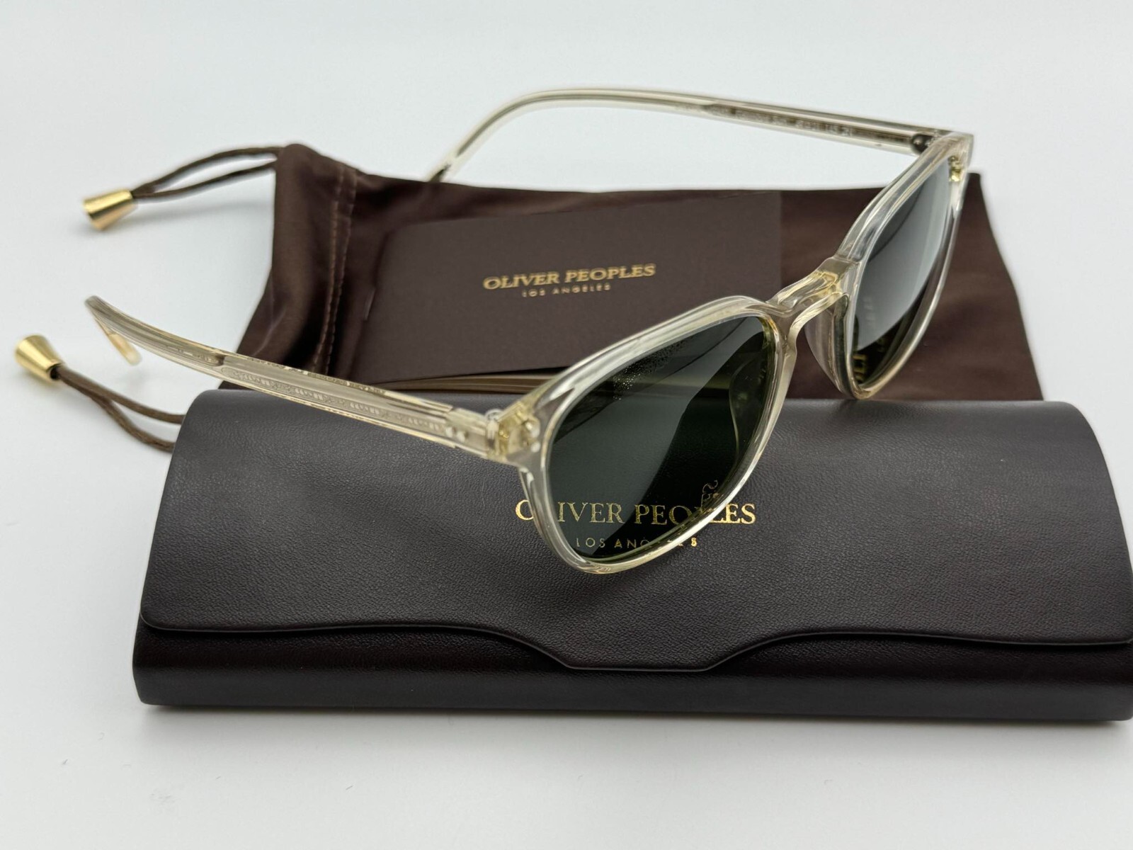 Pre-owned Oliver Peoples Fairmont Sun Ov5219s 109452 Buff / Green Sunglasses