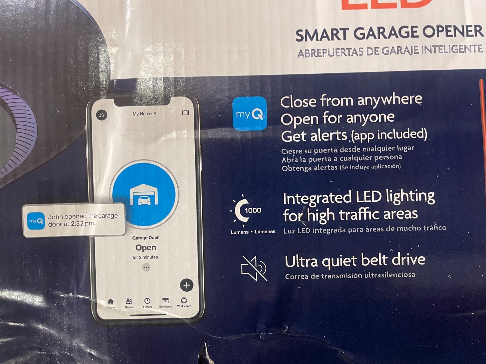 NEW Chamberlain 3/4HP MYQ Smart Garage Door Opener, Ultra Quiet BeltDrive-B4603T