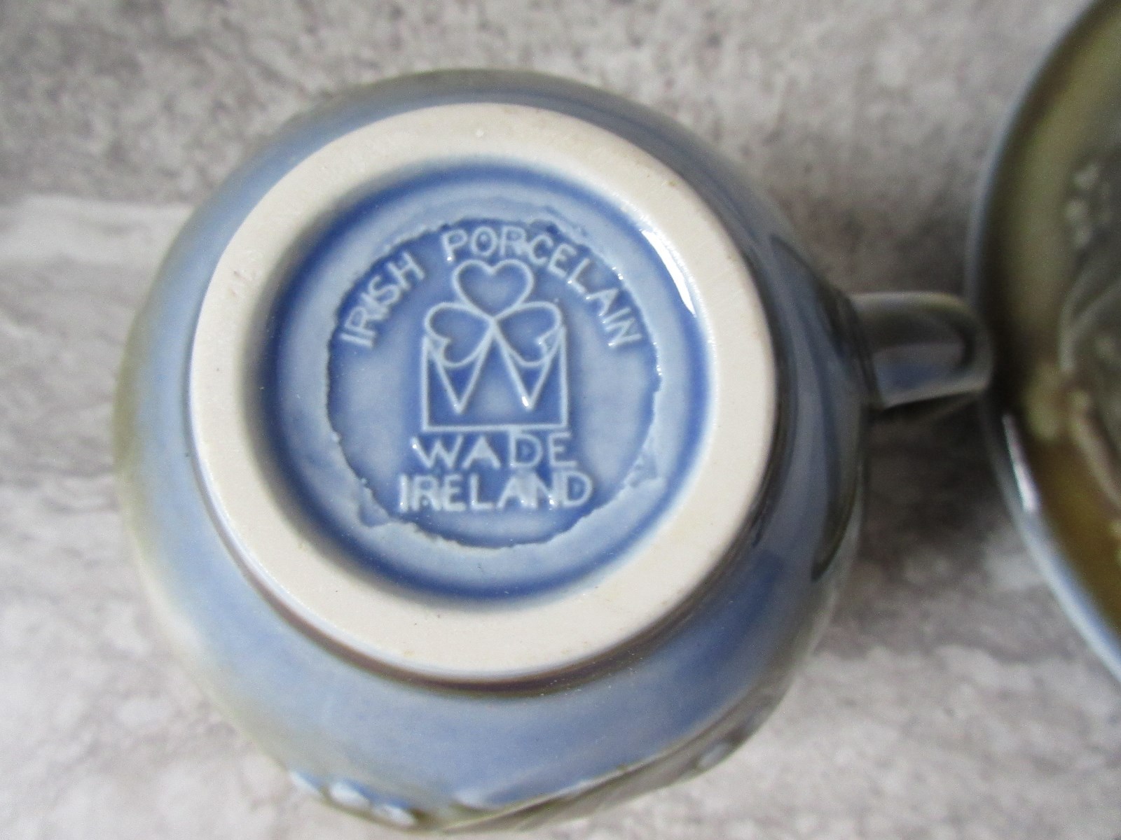 Old Vintage Wade Porcelain Green Shamrock Cup & Saucer Ireland