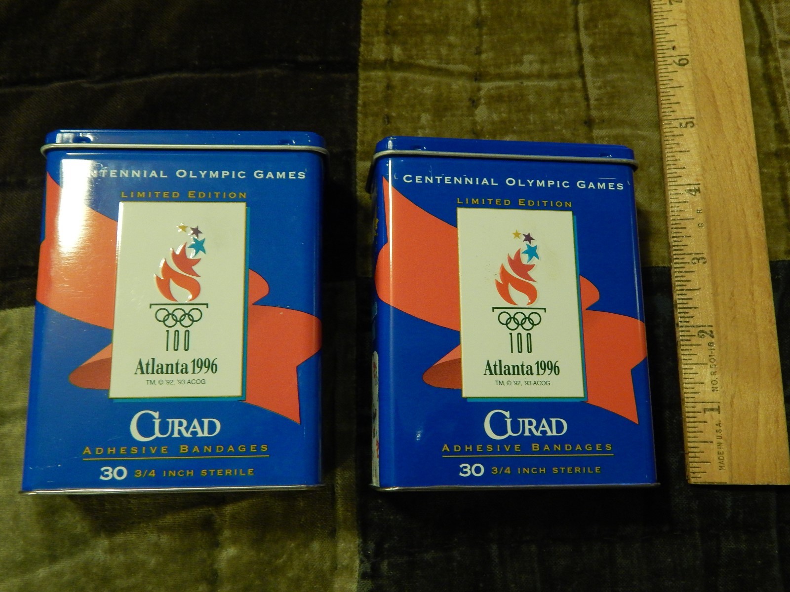 Atlanta 1996 Centennial Olympic Games CURAD Bandages & Tins LOT Stashbox 420 Ltd