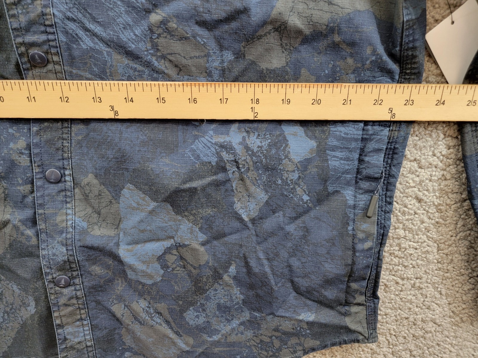 Bass Outdoor Ripstop Utility Shacket Men's L Navy Blazer Rock Camo Snap Closure - Picture 7 of 19