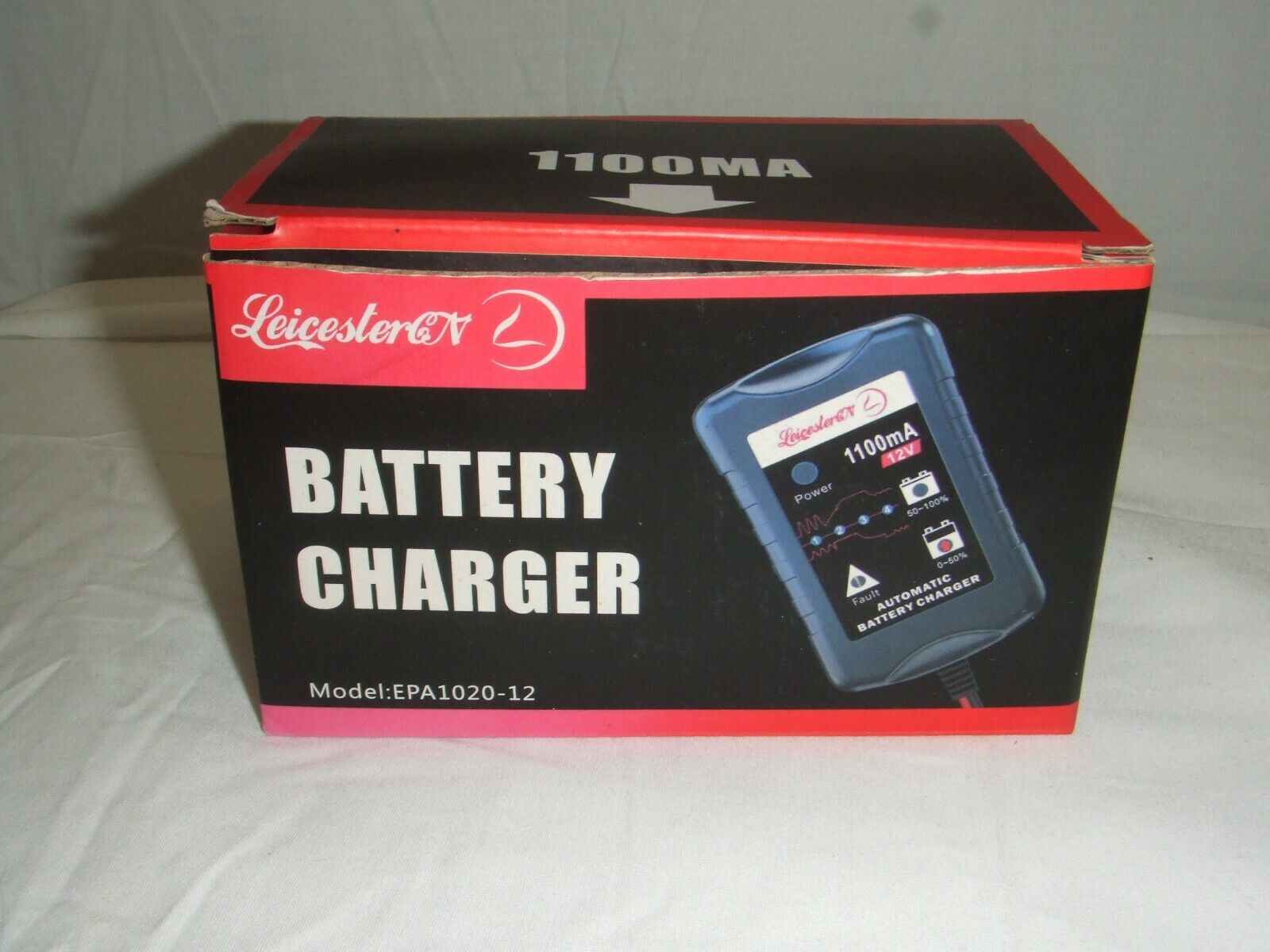 Leicester Battery Charger Model EPA1020-12 ~ 1100MA  ~ Charge Auto, ATV, RV ~NEW