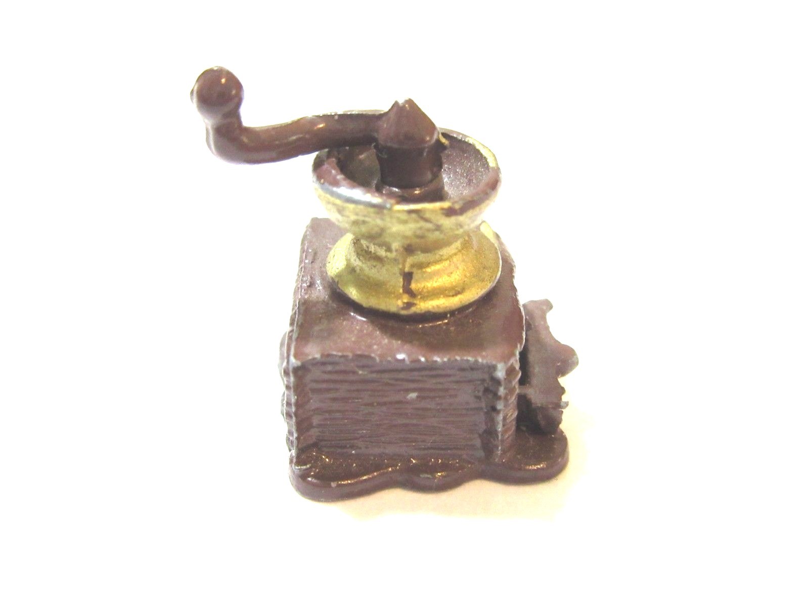 MINIATURE COLLECTIBLE SMALL COFFEE MAKER OLD FASHION GRINDER VINTAGE METAL