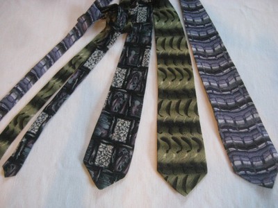 J GARCIA vtg TIE necktie LOT Snail Garden Butterfly Study Collectors edition