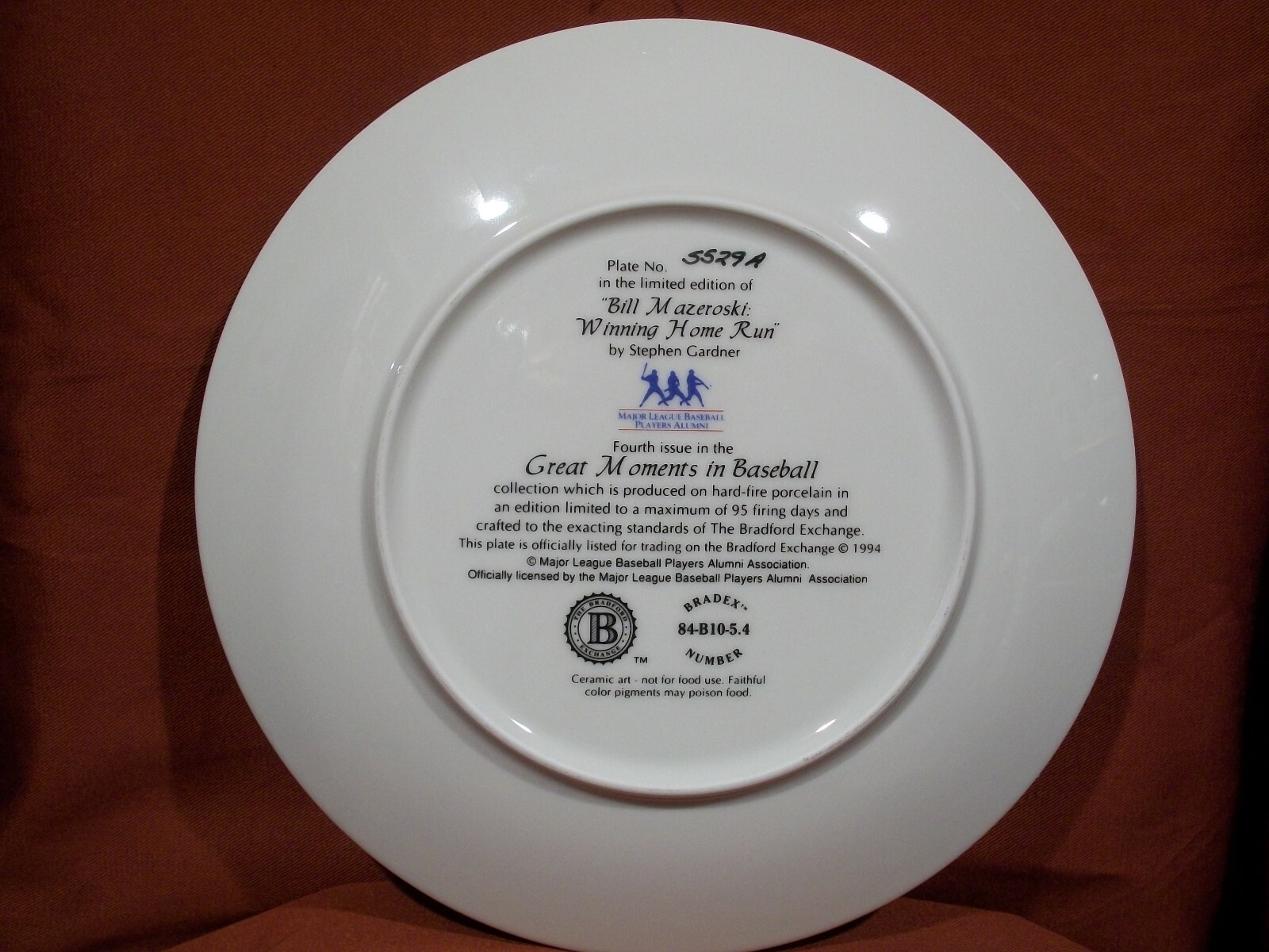 Bradford exchange Baseball Plates   Bill Mazeroski