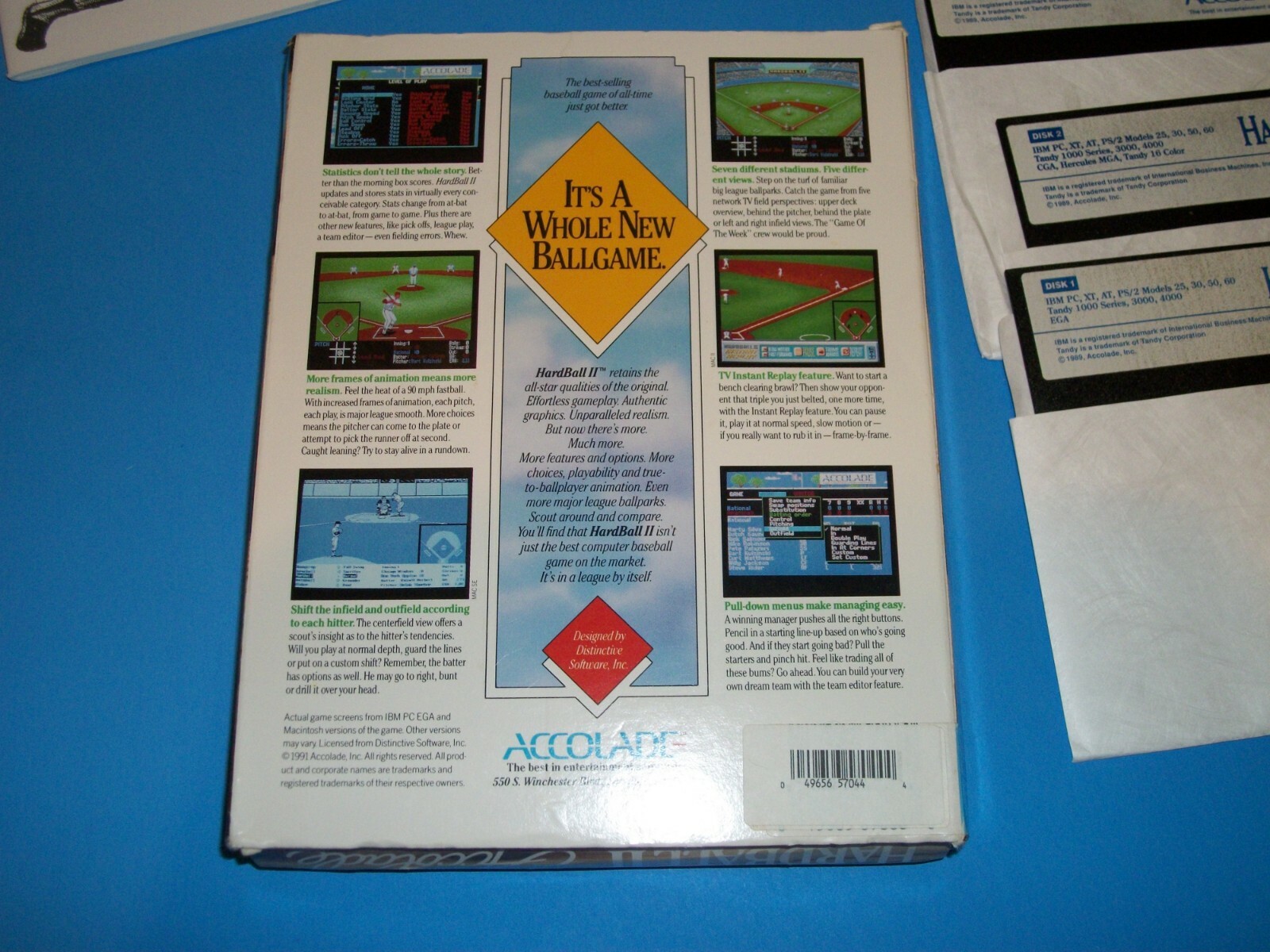 Accolade Hardball II 2 IBM PC 5.25