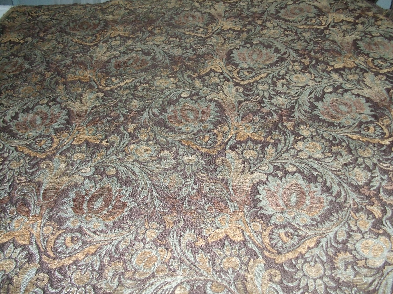 Floral Scrolled Designer Jacquard Decorator Weight Fabric/ 5 Plus Yards