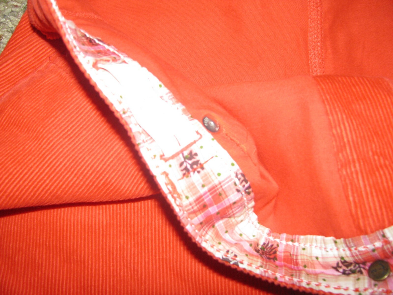 Lands End Kids corduroy skirt skort bright orange fall 14 + plus NWT