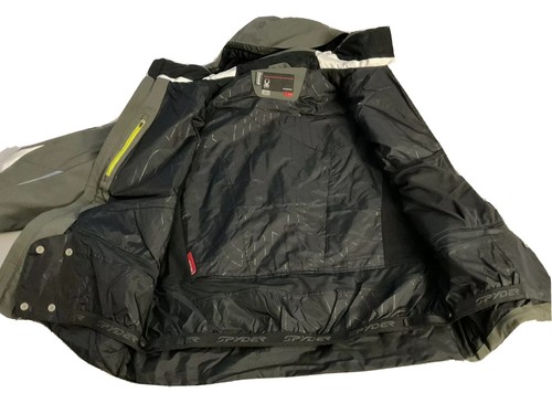 Pre-owned Spyder Nwt- Men's Chambers,gore-tex Insulated Ski Jacket,logo,m,white/dark Green In White & Dark Green