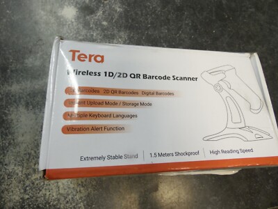 Tera 1D 2D QR Barcode Scanner Wireless and Wired W/Battery Level Indicator 2.4G