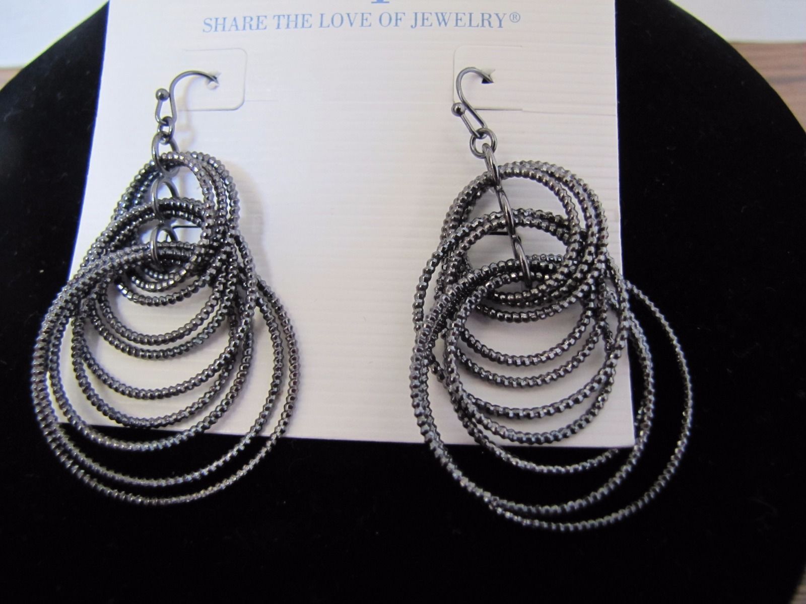 Hematite Hoop Fashion Earrings