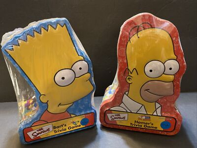 BUNDLE - The Simpsons Trivia Game Collectible - Bart and Homer. Sealed.