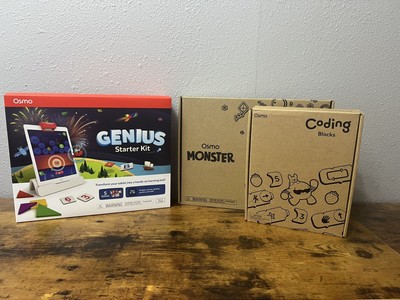 Osmo Genius Starter Kit Learning System & Coding & Monster Games for iPad BUNDLE