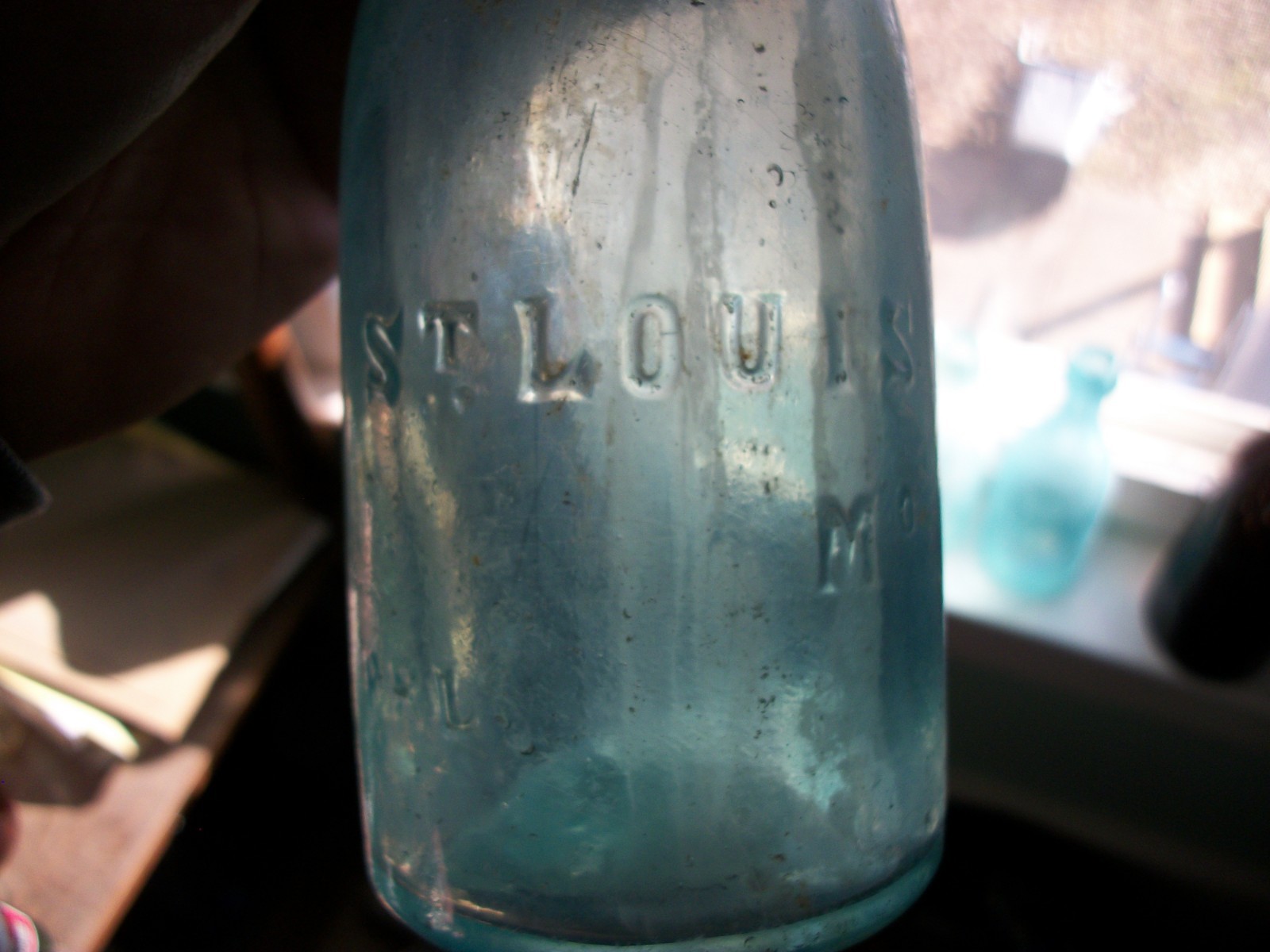 IRON PONTIL LONGNECK J CAIRNS BLOB TOP ST LOUIS MISSOURI SODA 1850S FRL GLASSHOU