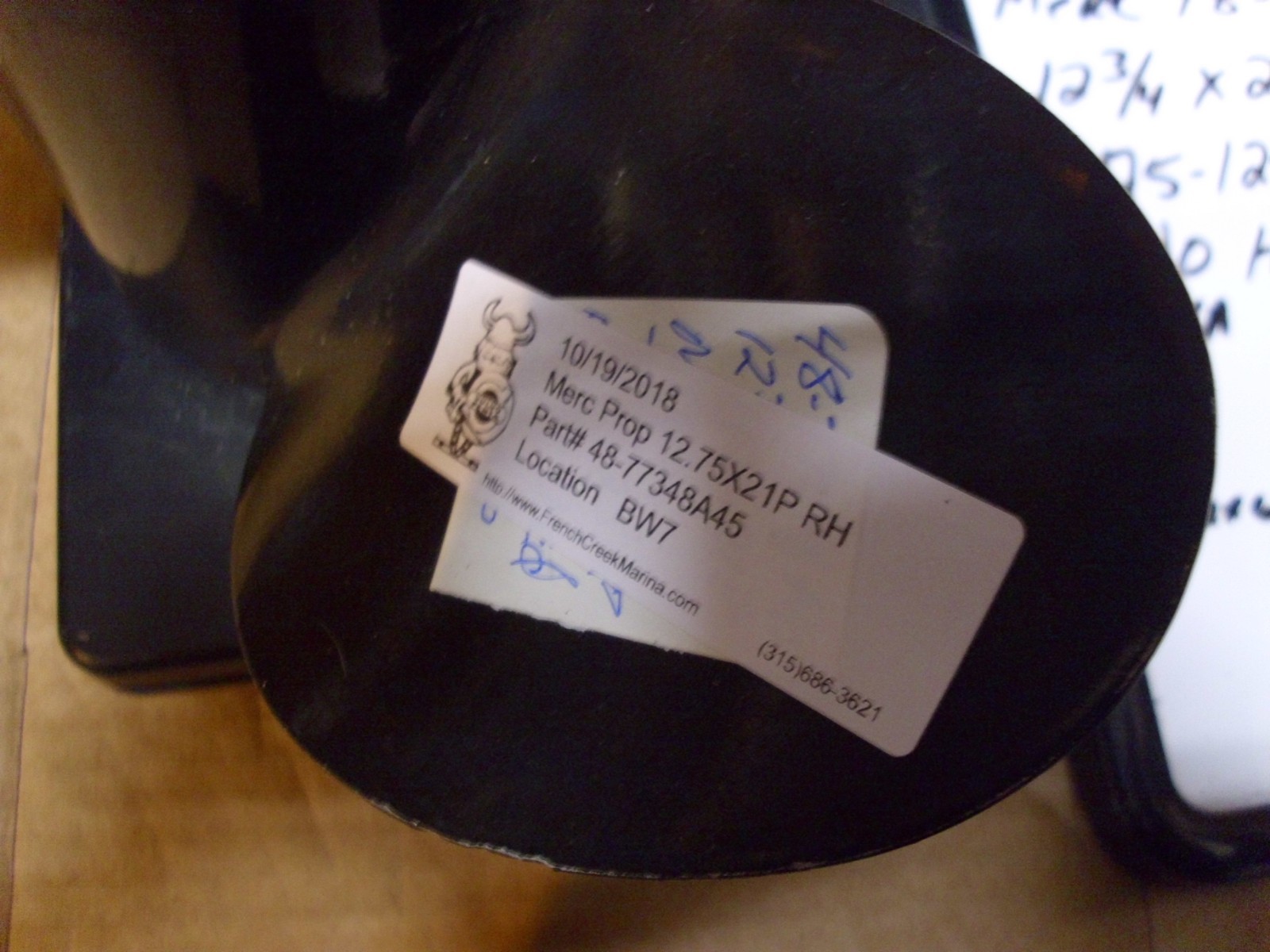 Mercury Prop 48-77348A45 12.75X21 RH 3 Blade Aluminum 992106-102 33087 33086