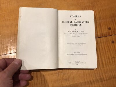 Synopsis of Clinical Laboratory Methods : W. E. Bray 1946 Blood Chemistry Illus.