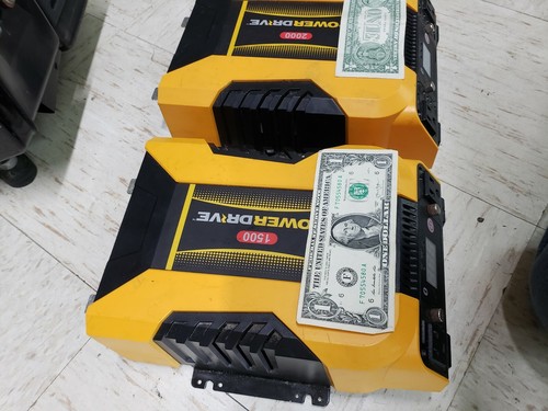 Powerdrive 2000 & 1500 Watt Inverter DC to AC USB & 3 Outlet LOT OF 2