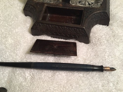 Beautiful Antique Double Well Inkwell