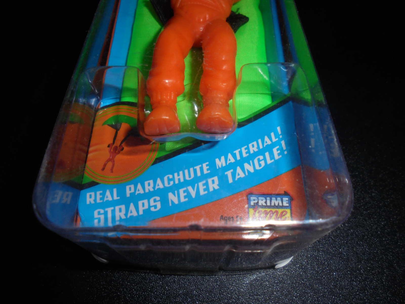 NEW orange Prime Time Toys Jump Zone  Original Sky Diver real parachute material