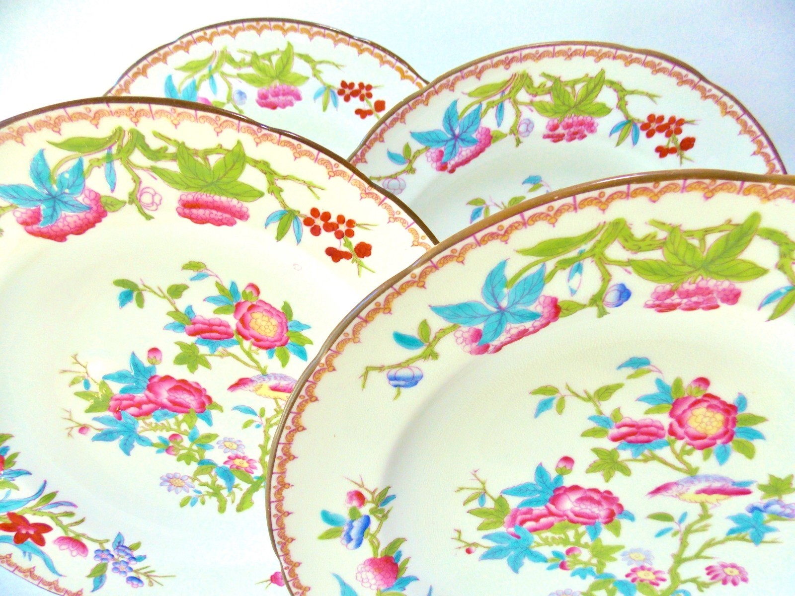 FOUR ANTIQUE VICTORIAN MINTON CUCKOO 9.5