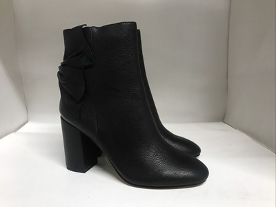 Avec Les Files Remi Synthetic Leather Ankle Boots Black Lamba Women's Size 8.5