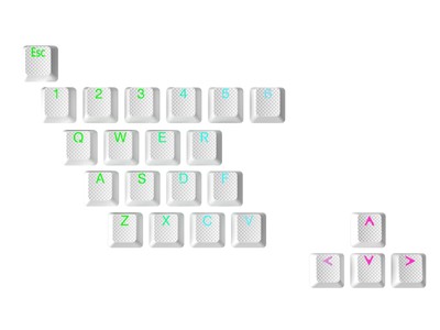 Ranked Rubber Keycap Set | Double Shot Translucent | OEM Profile for Mechanic...