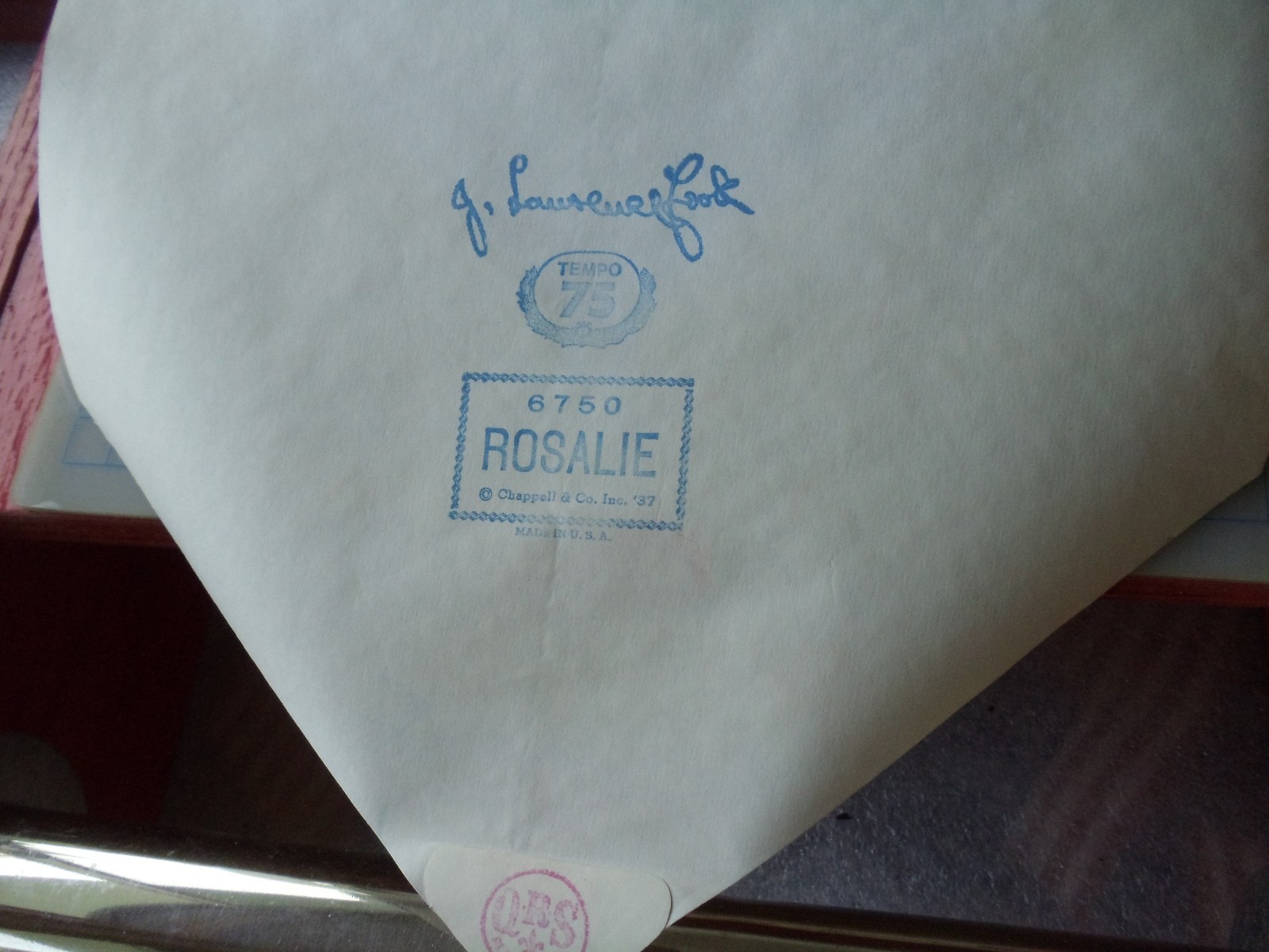 QRS 88 note Player piano roll 6750 Rosalie